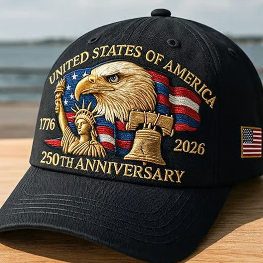 Embroidered American Eagle Head 250 Weeks Old Baseball Cap